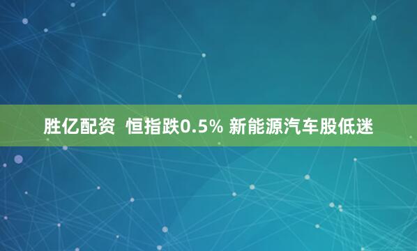 胜亿配资  恒指跌0.5% 新能源汽车股低迷
